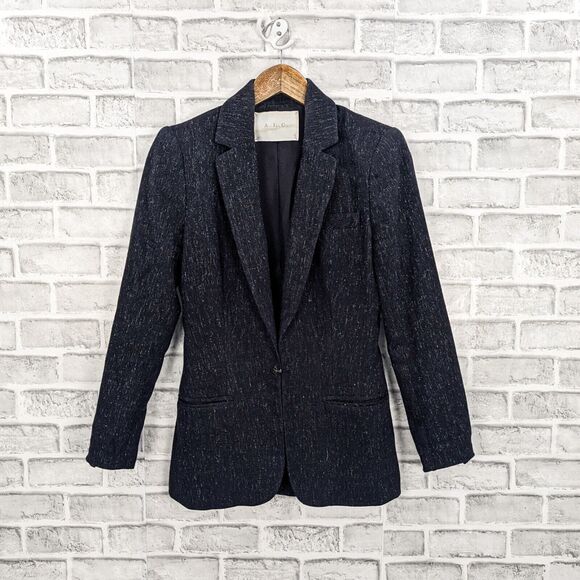 A.L.C. Women's Heather Black Blazer Jacket Wool Blend size 4 - Picture 5 of 9